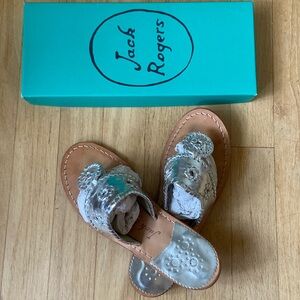 Jack Rodgers Silver Sandals worn less than 5 times.